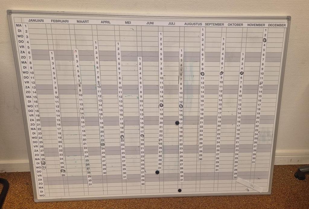 Planbord 90x120x1,5cm, Ophalen, Maandkalender, Nieuw