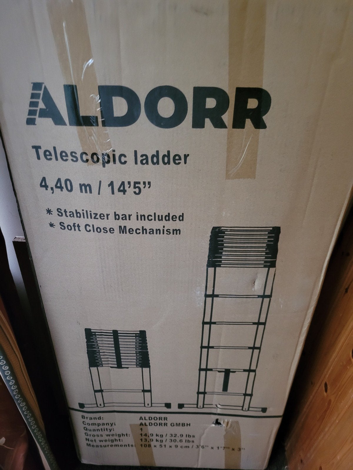 ALDORR ProfessionalTelescopische Ladder 4.40m met Stabilisat, Ophalen, Nieuw, Ladder, Opvouwbaar of Inschuifbaar
