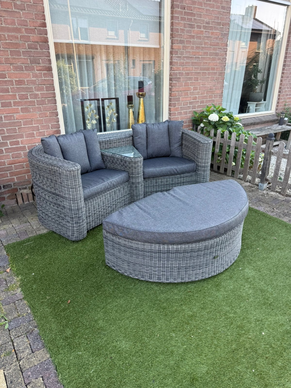 Bellagio love seat met bijpassend dienblad, Zo goed als nieuw, Loungeset, Wicker, Ophalen