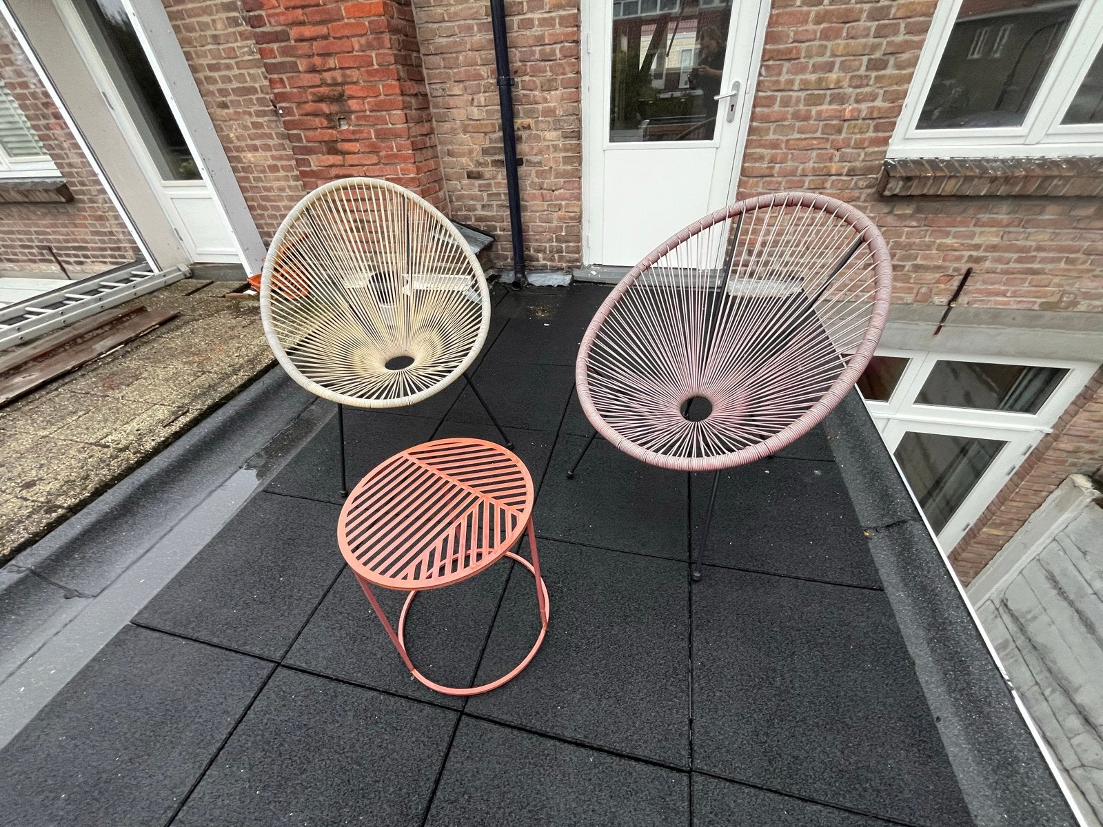 Leuke tuinset, 2 stoelen, Tuin en Terras, Gebruikt, Bijzettafel, Wicker, Tuinset