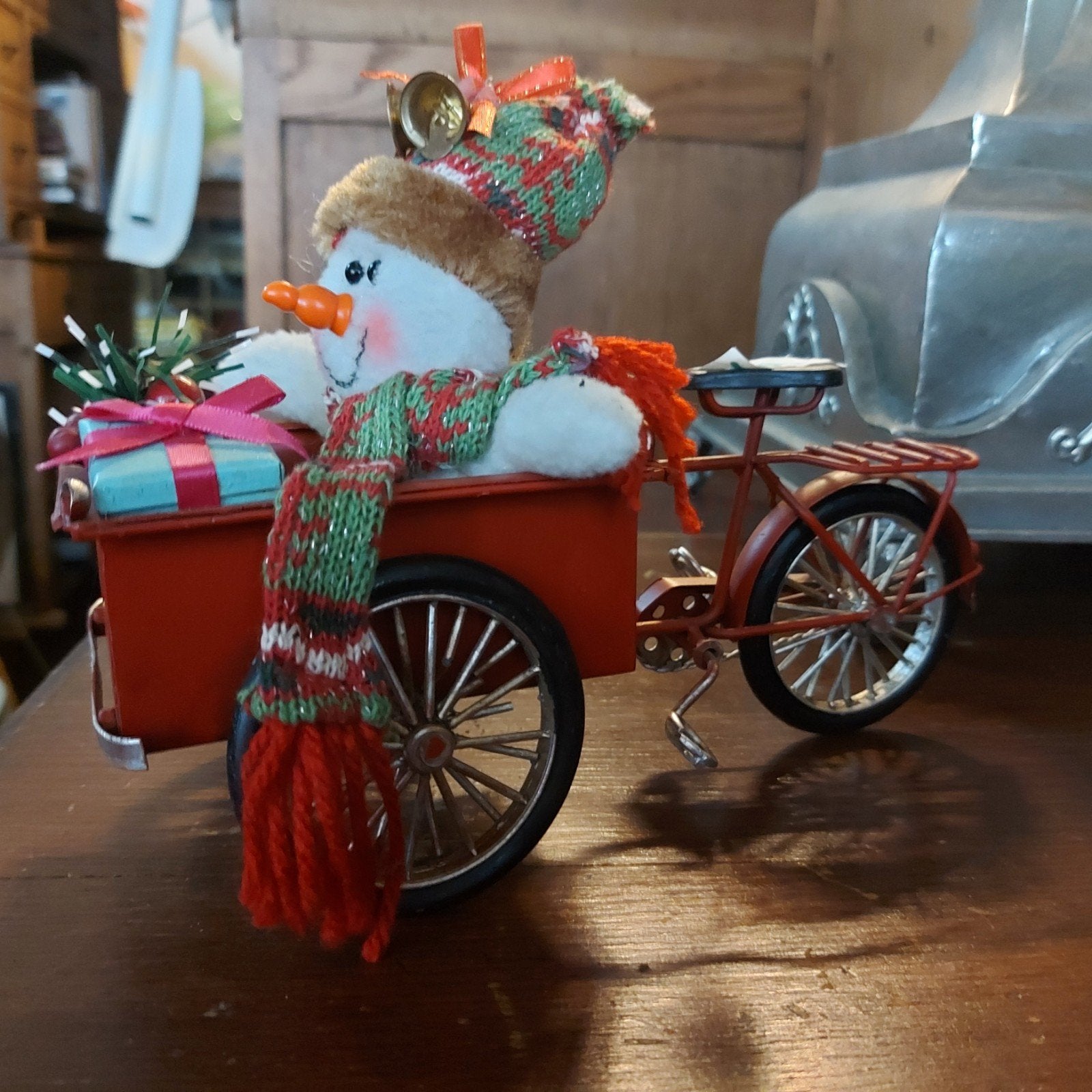 bakfiets kerst kerstmis rolt 25x 20x12 cm, Diversen, Ophalen of Verzenden
