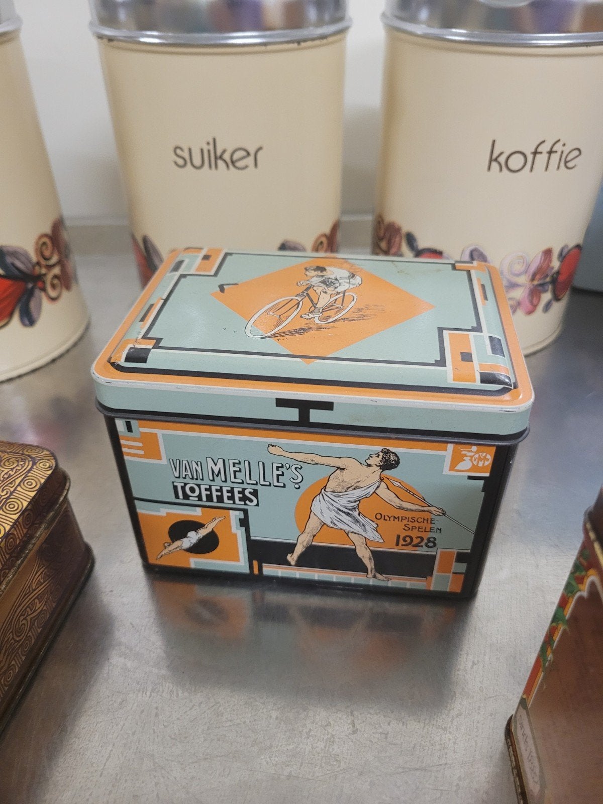 Diverse collectie vintage blikken en retro spullen, Ophalen of Verzenden
