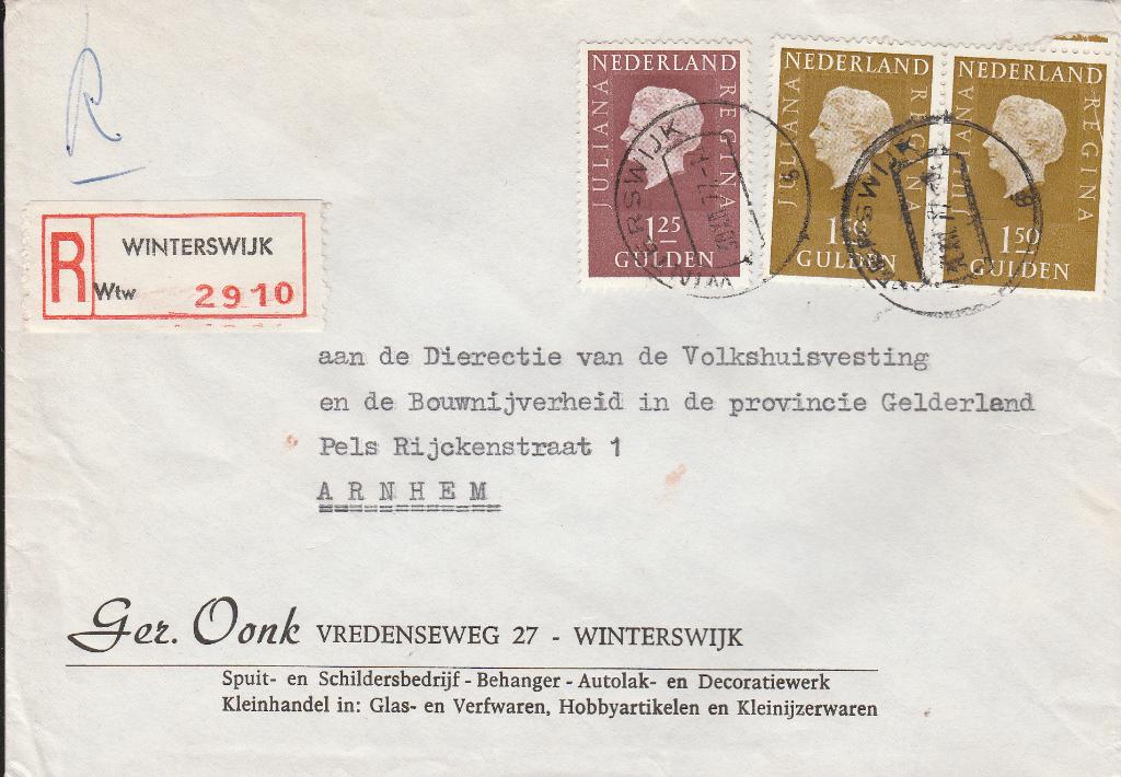 WINTERSWIJK 1977 Ger OONK Vredenseweg 27 Schilder Behanger, Ophalen of Verzenden, 1960 tot 1980, Gelopen, Gelderland