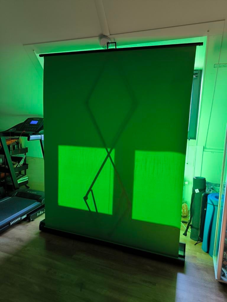 Roll-up greenscreen. Maar 5x gebruikt., Ophalen, Zo goed als nieuw, Achtergrond