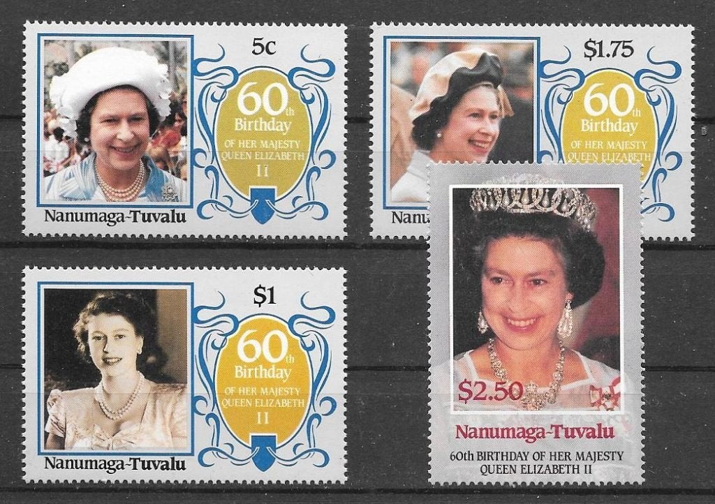 Nanumaga - Tuvalu 1986  Elizabeth 60 Jaar, Verzenden, Postfris