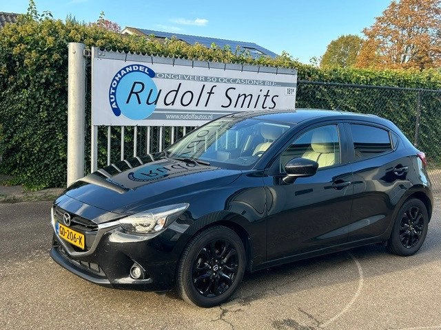 Mazda 2 1.5 Skyactiv-G Skylease GT, Auto's, Voorwielaandrijving, Gebruikt, Leder en Stof, Zwart