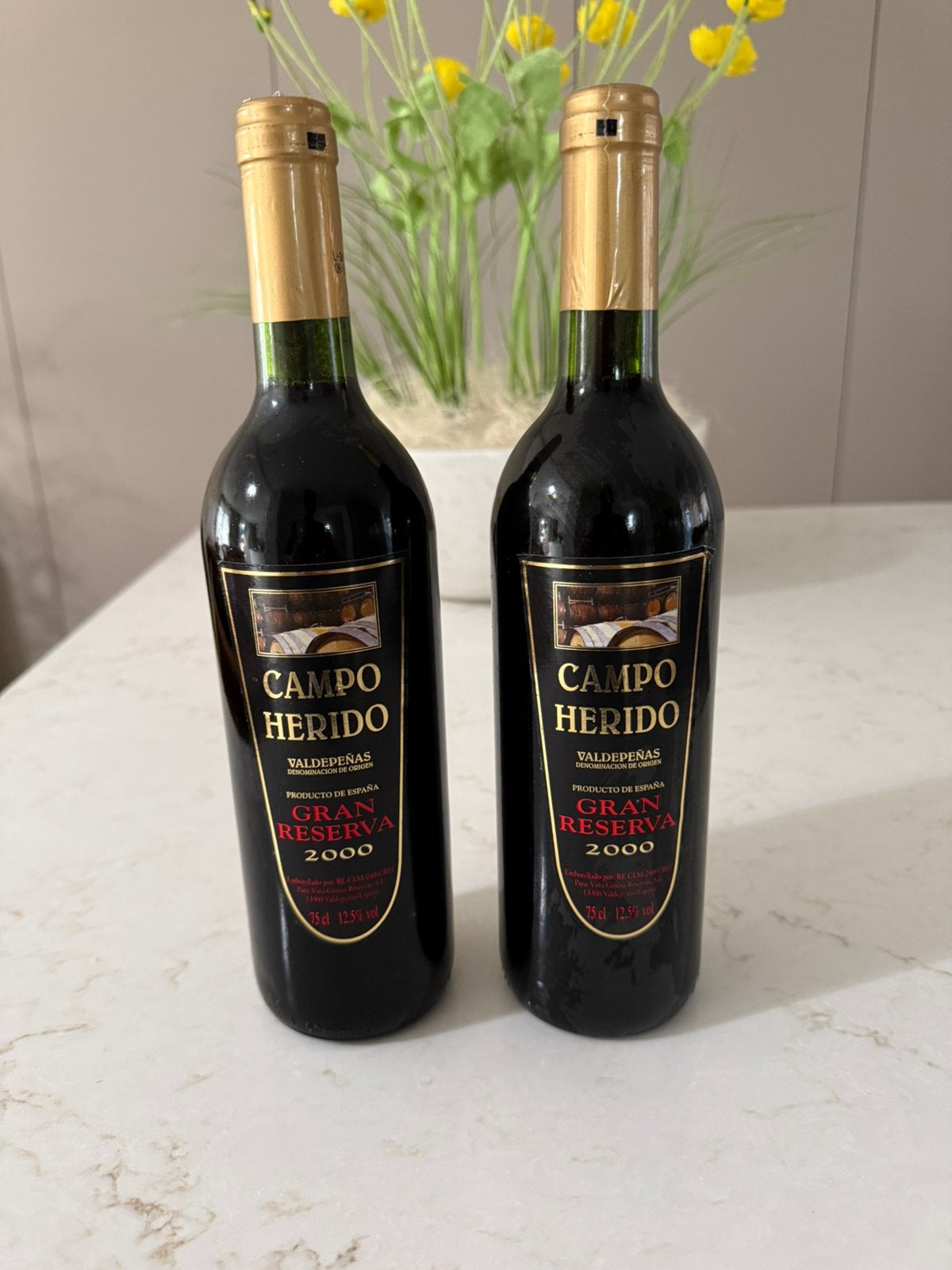 2 flessen Campo herido gran reserva 2000, Spanje, Nieuw, Ophalen of Verzenden, Rode wijn