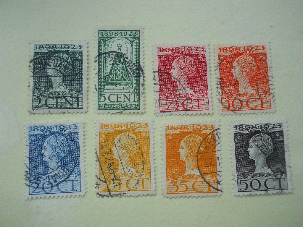 Nederland 1923 Jubileumzegels Nvph.121-128 gestempeld, Postzegels en Munten, Postzegels | Nederland, Ophalen of Verzenden, T/m 1940