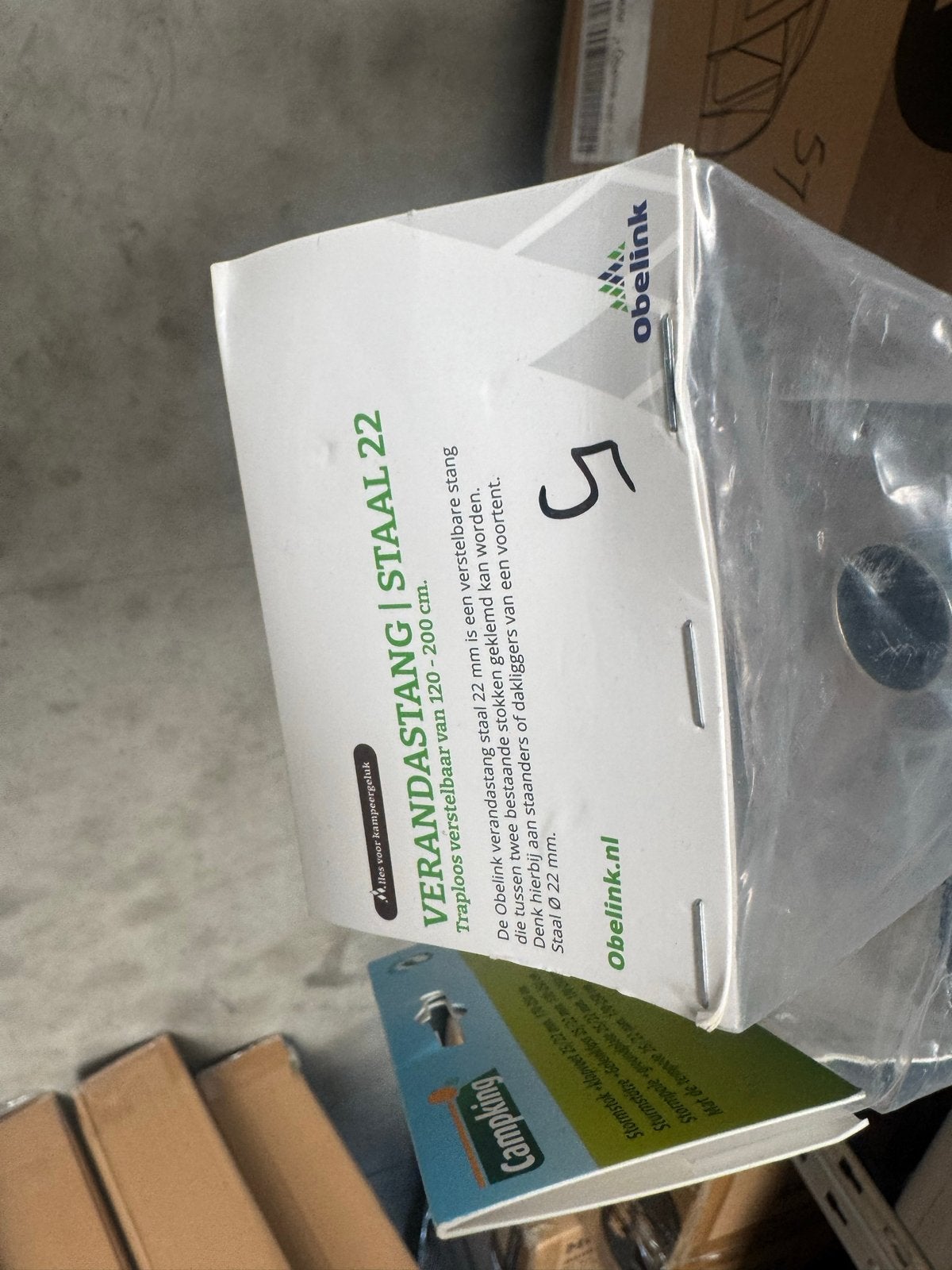 Obelink Verandastang Staal 22 - Verstelbaar 120-200 cm, O, O, O, Nieuw