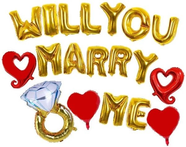 Ballonnen set Wille You Marry me, Versiering, Valentijn of Romantisch, Nieuw, Ophalen of Verzenden