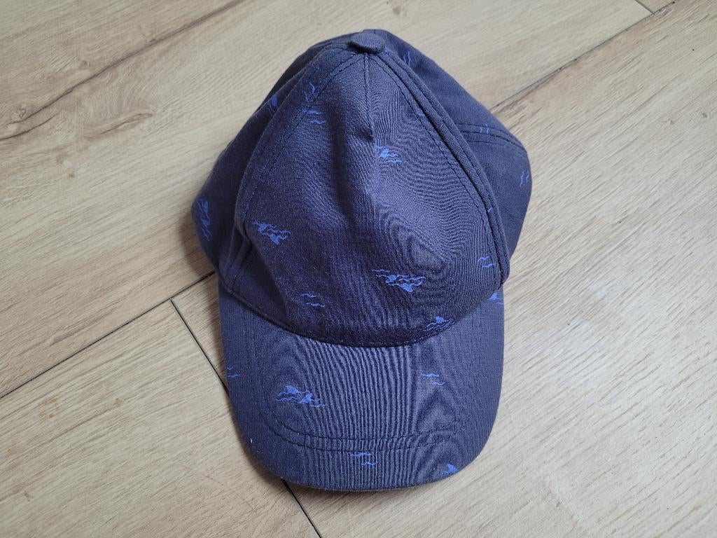 ZEEMAN blauwe pet met print maat 9-12 mnd ~ MP3700, Kinderen en Baby's, Ophalen of Verzenden, Zo goed als nieuw, Jongetje, Pet