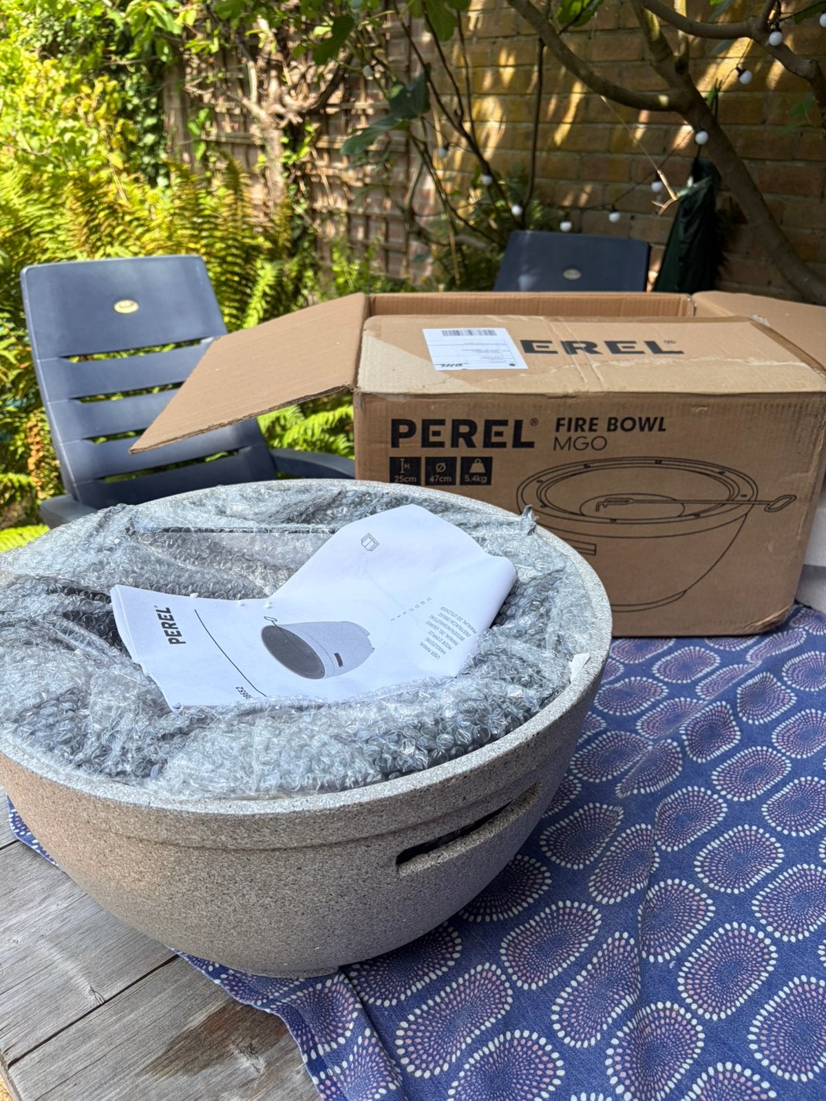 Vuurschaal merk Perel licht grijs nieuw/ongebruikt, Ophalen of Verzenden, Nieuw