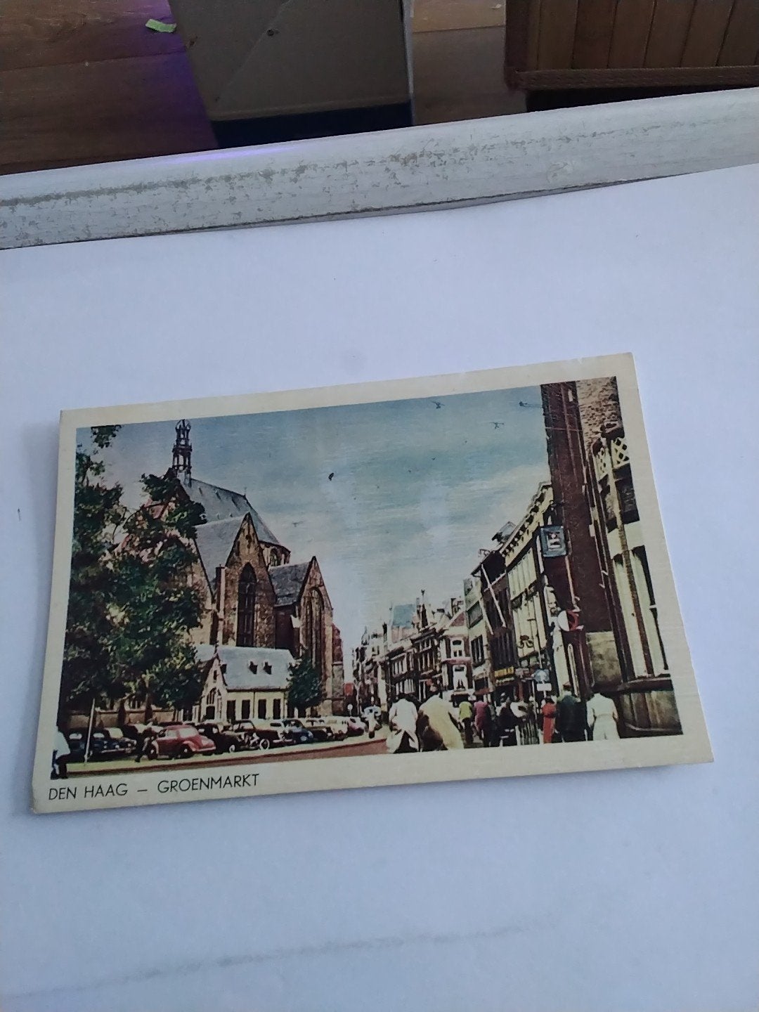 Oude ansichtkaart Den Haag - Groenmarkt, Ophalen of Verzenden, 1940 tot 1960, Gelopen, Zuid-Holland