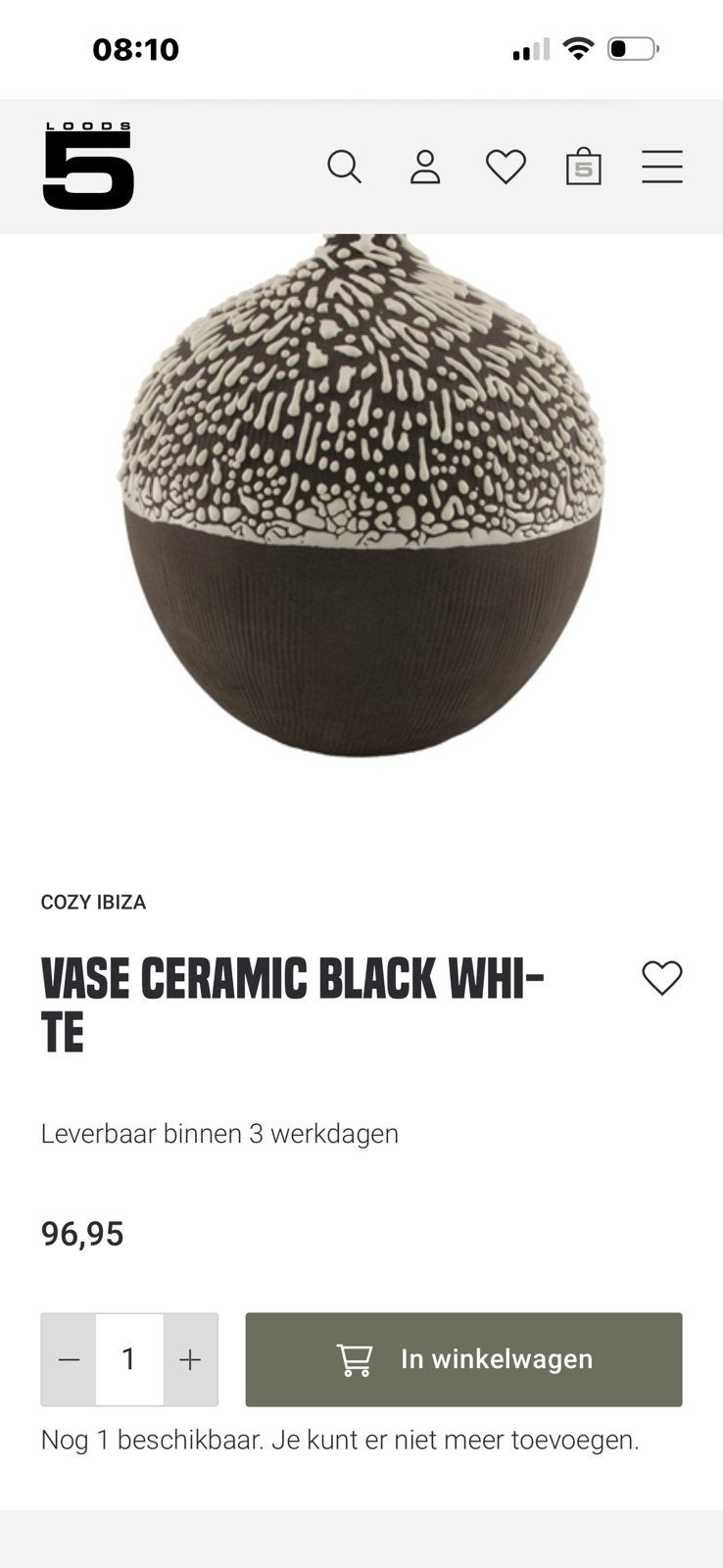 Vazen Hoogeveen, Ophalen, Zo goed als nieuw
