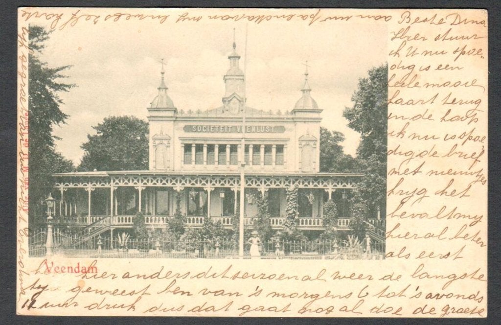 Oude ansicht - Veendam - SOCITEIT VEENLUST 1903 - Gr., Ophalen of Verzenden, Voor 1920, Gelopen, Groningen