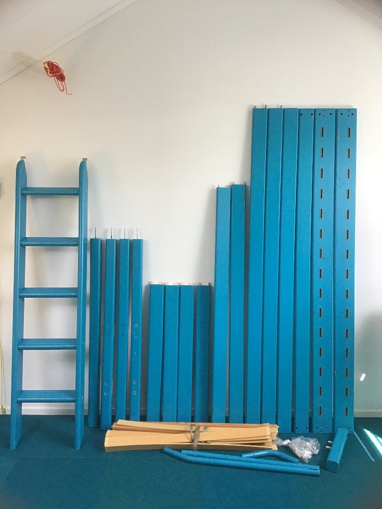 Flexa Hoogslaper blauw/ turquoise, Ophalen, Gebruikt, Hoogslaper