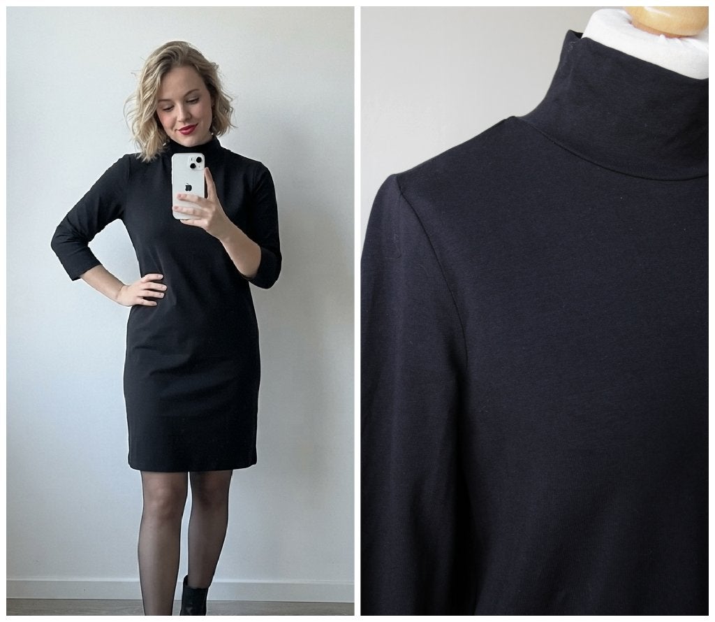 Zusss - NIEUW / prachtige jurk met col / zwart / maat S, Verzenden, Zwart, Nieuw, Maat 36 (S)