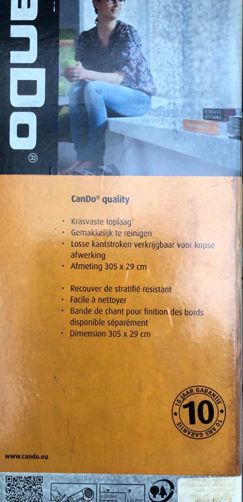 CanDo vensterbank, grijs, in 3 stukken gezaagd, Hout, Nieuw, Ophalen of Verzenden, Modern