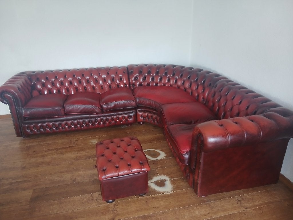 Chesterfield hoekbank, Ophalen, 250 tot 300 cm, Gebruikt, Vierpersoons of meer