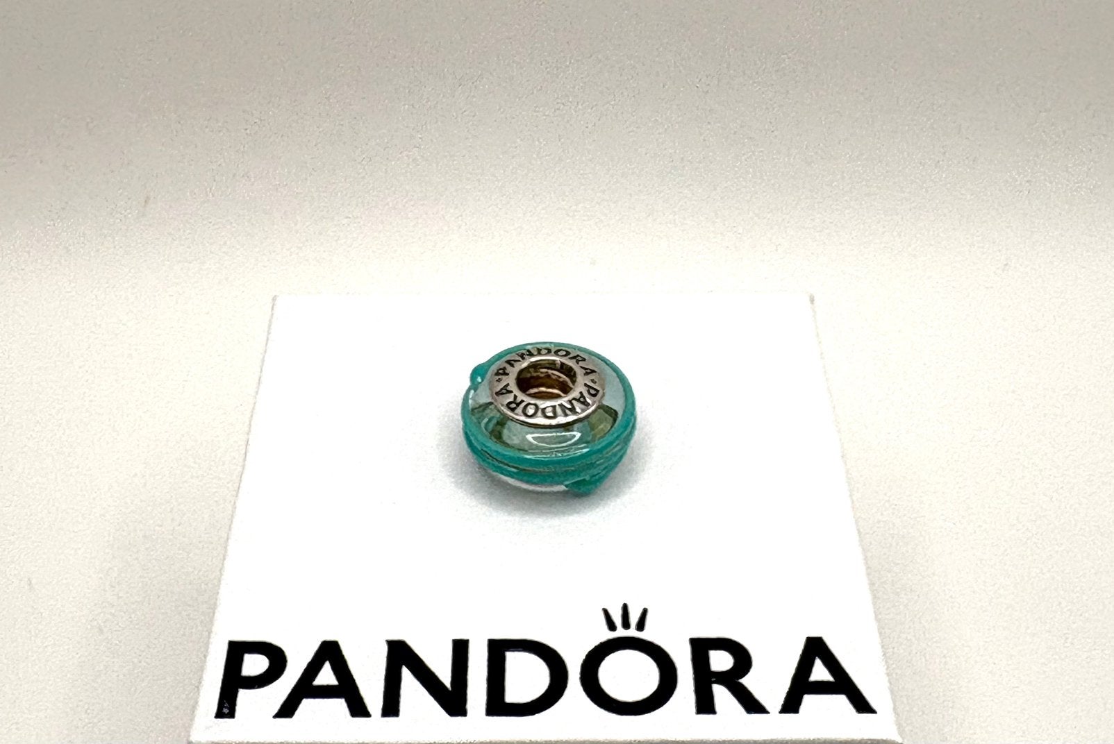 Originele Pandora bedel kraal groen glas, Ophalen of Verzenden, Zo goed als nieuw, Glas of Kristal, Pandora