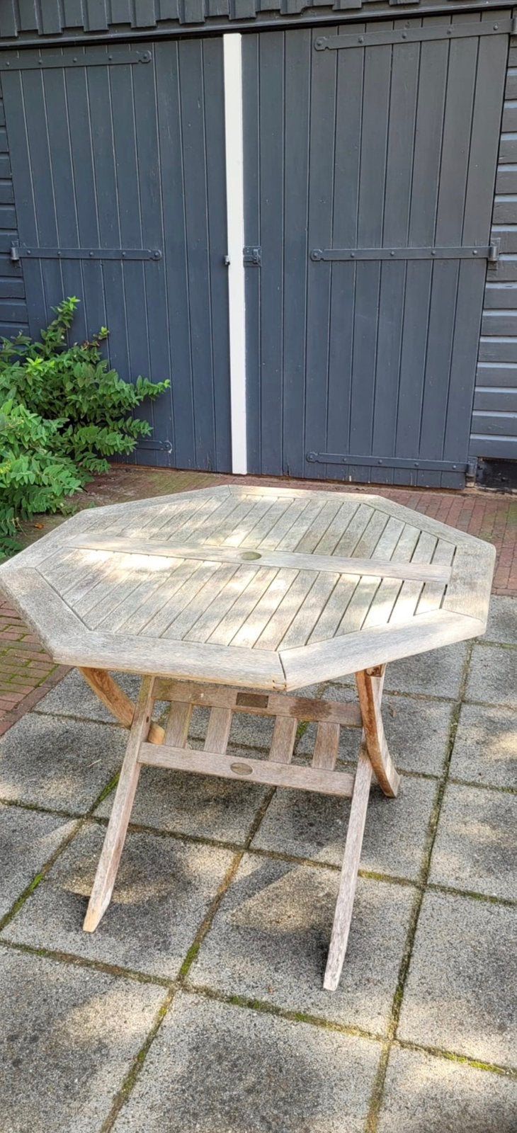Teak houten tuintafel, Tuin en Terras, Ophalen, Zo goed als nieuw, Rechthoekig, Teakhout
