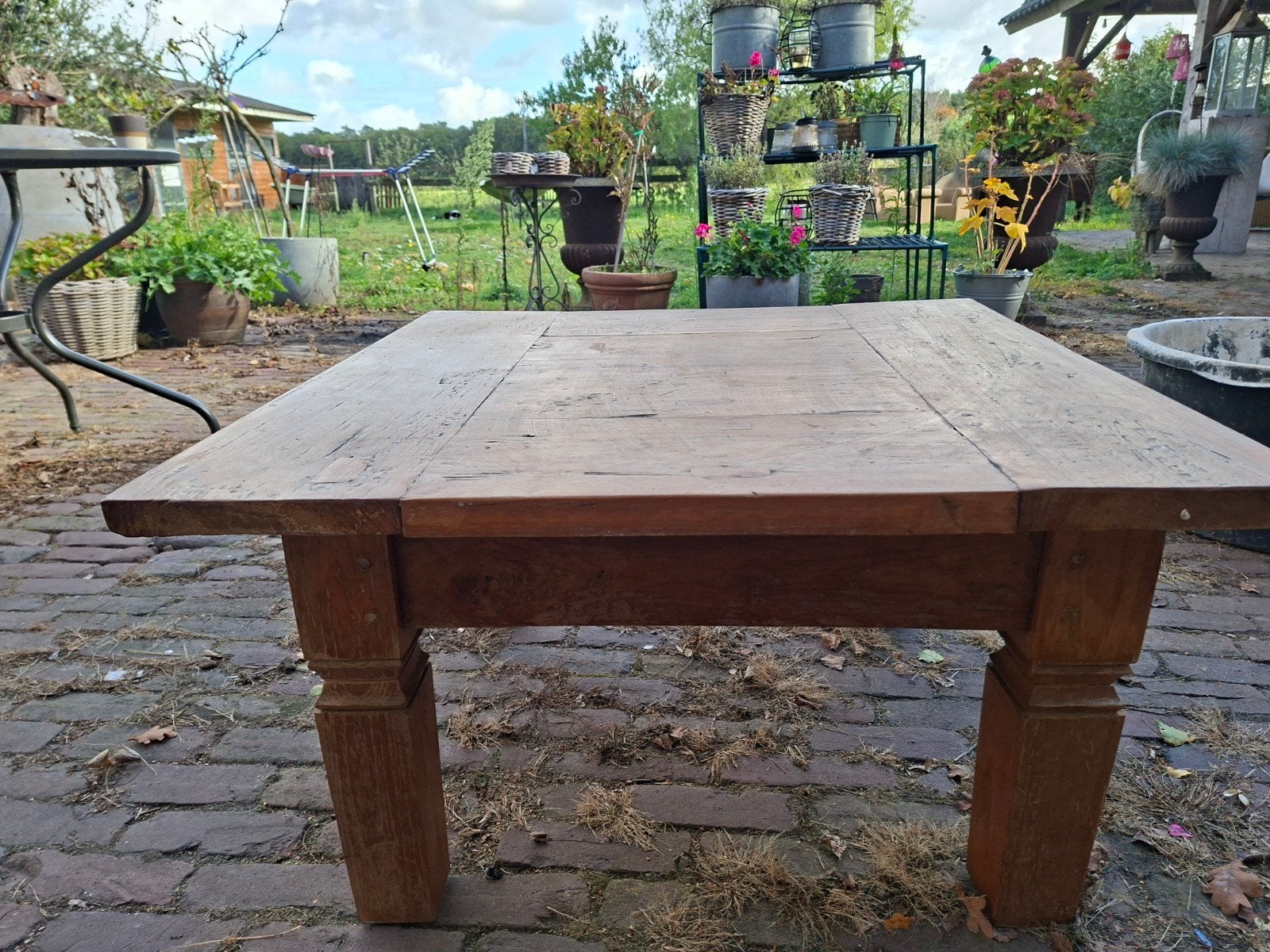 2x Teak Salontafel 80x80cm - Robuust en Stijlvol, Ophalen of Verzenden