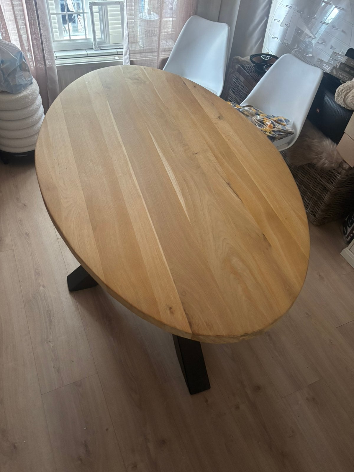 Massief houten tafelblad – 160 cm – voor handige klusser, Ophalen, Zo goed als nieuw, Rechthoekig, 150 tot 200 cm