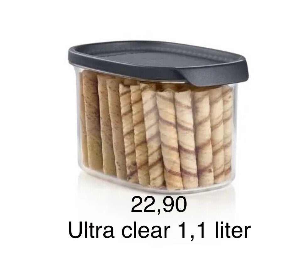 Tupperware Ultra Clear Bewaardoos 1,1 liter, Overige kleuren, Bewaardoos, Nieuw, Luchtdicht