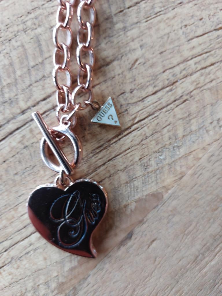 Guess Ketting NIEUW met hartje Rosé, Ophalen of Verzenden, Nieuw, Overige kleuren, Overige materialen