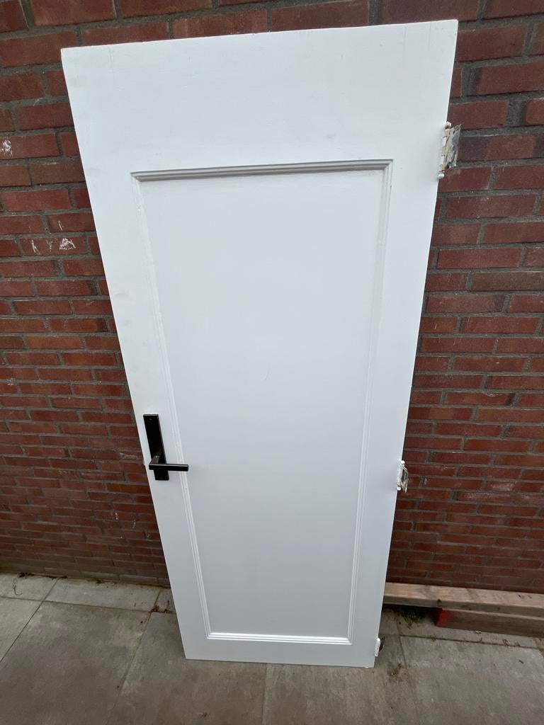 Stompe binnendeur 211 x 82 cm, wit, Gebruikt, 80 tot 100 cm, Binnendeur, Ophalen of Verzenden