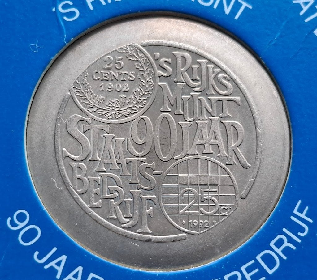1 Dommetje Utrecht 1992 90 JAAR 's-Rijksmunt Staatsbedrijf, Verzenden, Overige materialen, Nederland