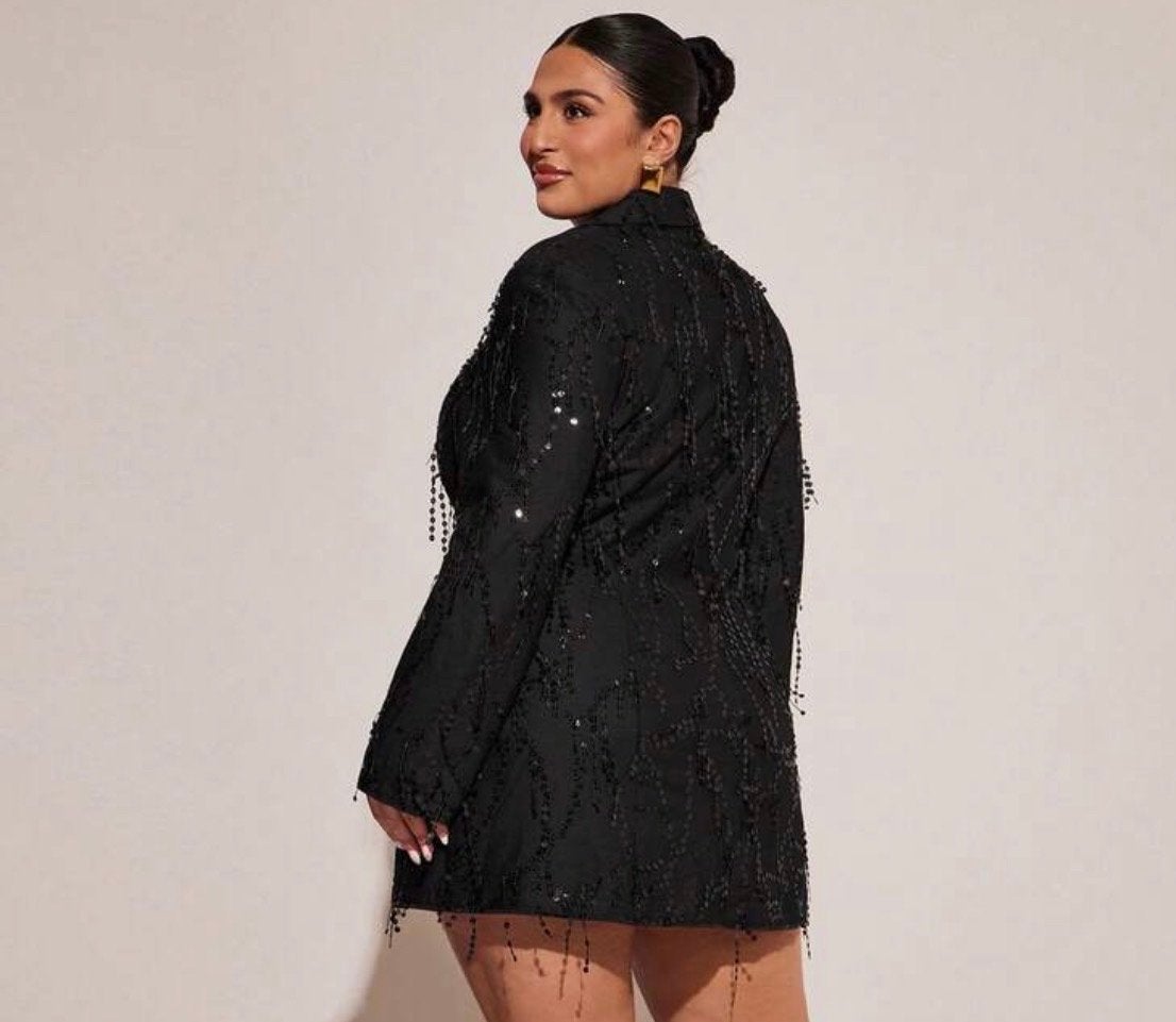 HELEMAAL NIEUWE Shein Bae Plus Size Blazer Jurk Maat L, Kleding | Dames, Jurken, Ophalen of Verzenden, Nieuw, Maat 42/44 (L), Zwart