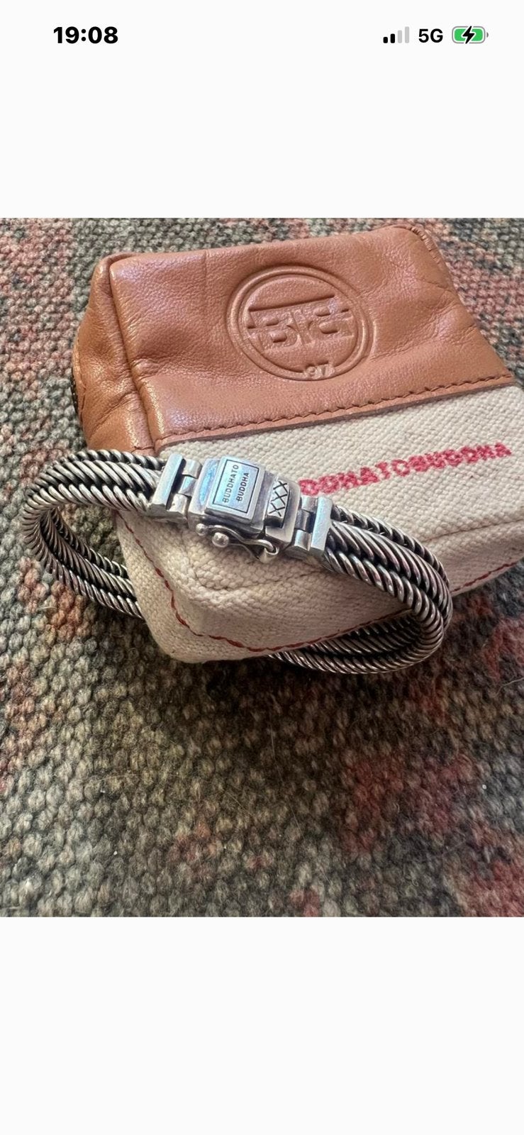 Buddha to Buddha armband 19 cm Incl. etui, Ophalen of Verzenden, Zo goed als nieuw, Grijs, Heer of Dame