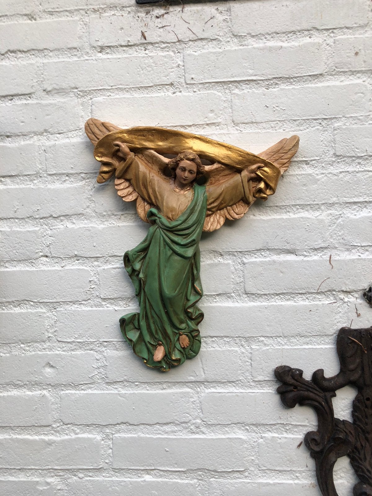 Wel heel mooi en oud deze engel, Antiek en Kunst, Ophalen of Verzenden