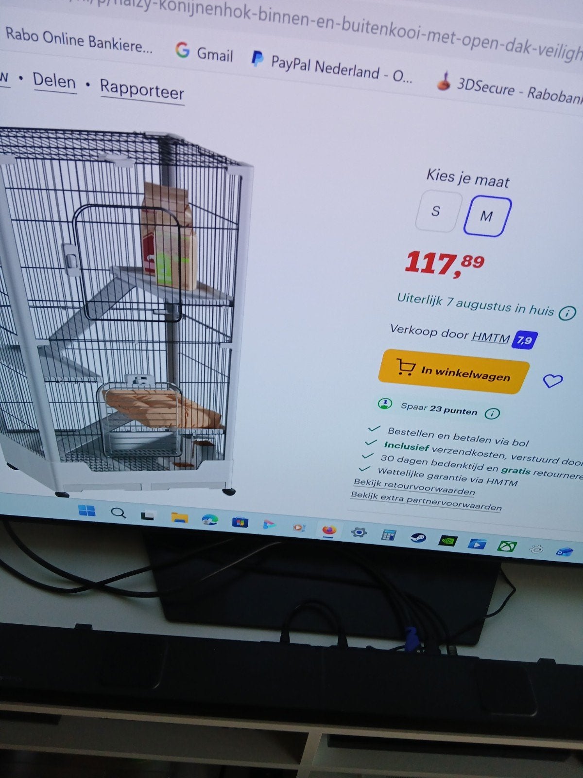 konijnenkooi met 2 toiletten, Dieren en Toebehoren, Ophalen, Kooi, Gebruikt, Fret