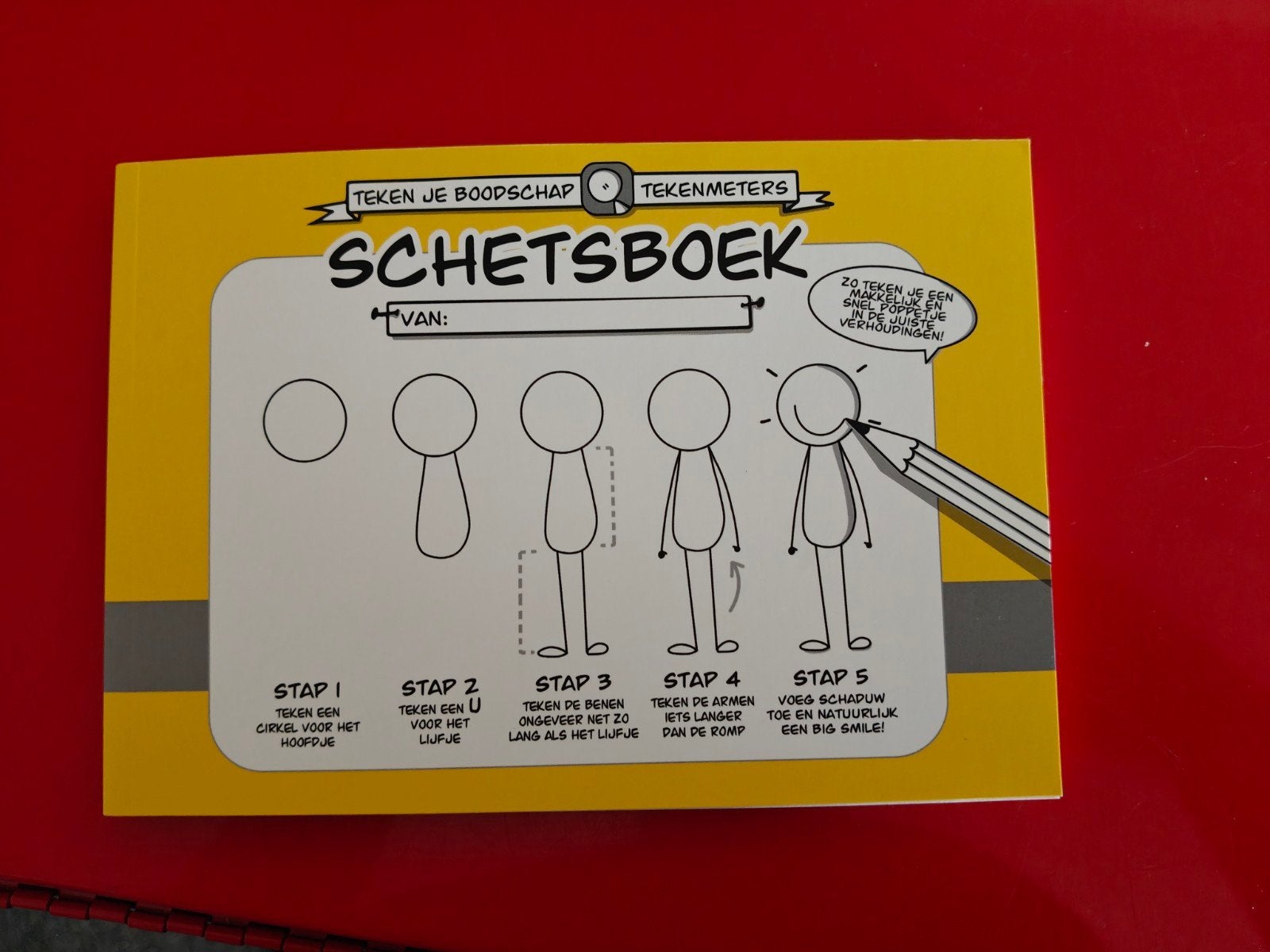 Teken je boodschap schetsboek, Eén persoon