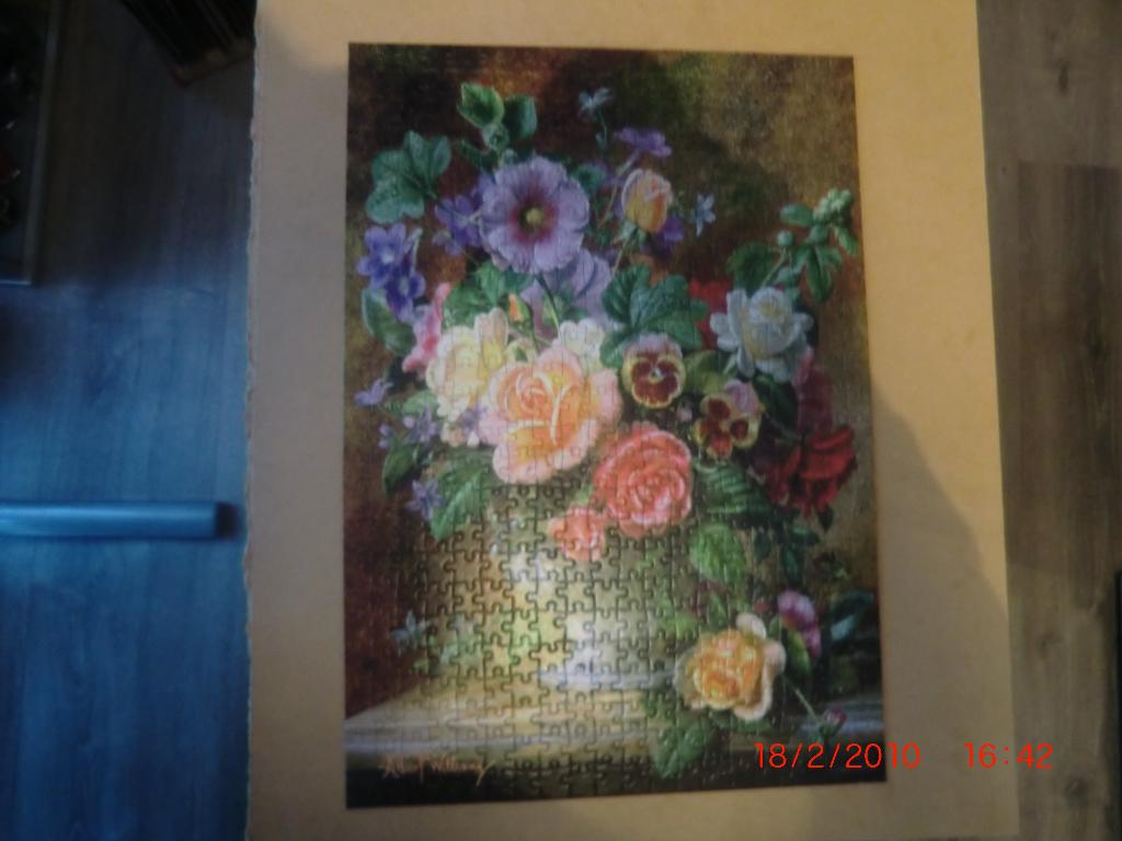 Puzzel 500 stukjes met als thema BLOEMEN IN DE VAAS, Hobby en Vrije tijd, Denksport en Puzzels, Ophalen of Verzenden, 500 t/m 1500 stukjes
