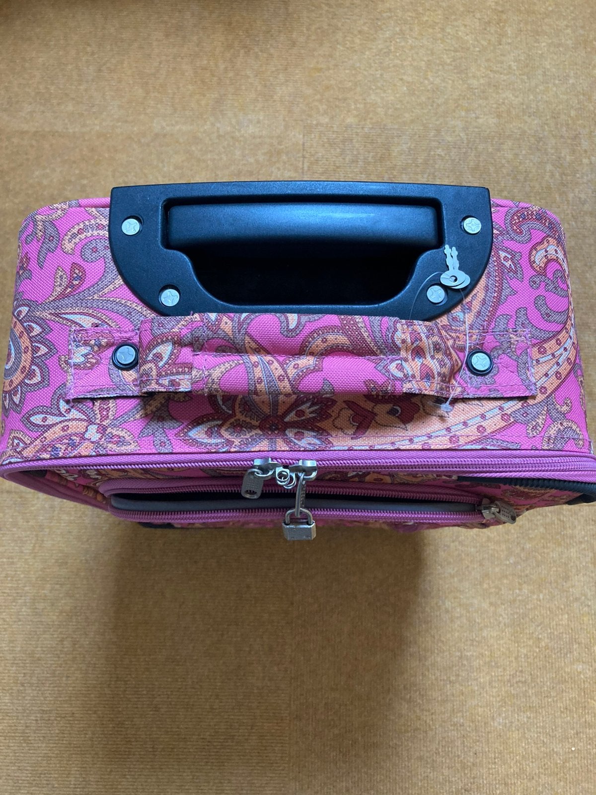 Roze weekendkoffer reis koffer roze met Paisley opdruk, Hard kunststof, Nieuw, Minder dan 50 cm, Ophalen of Verzenden
