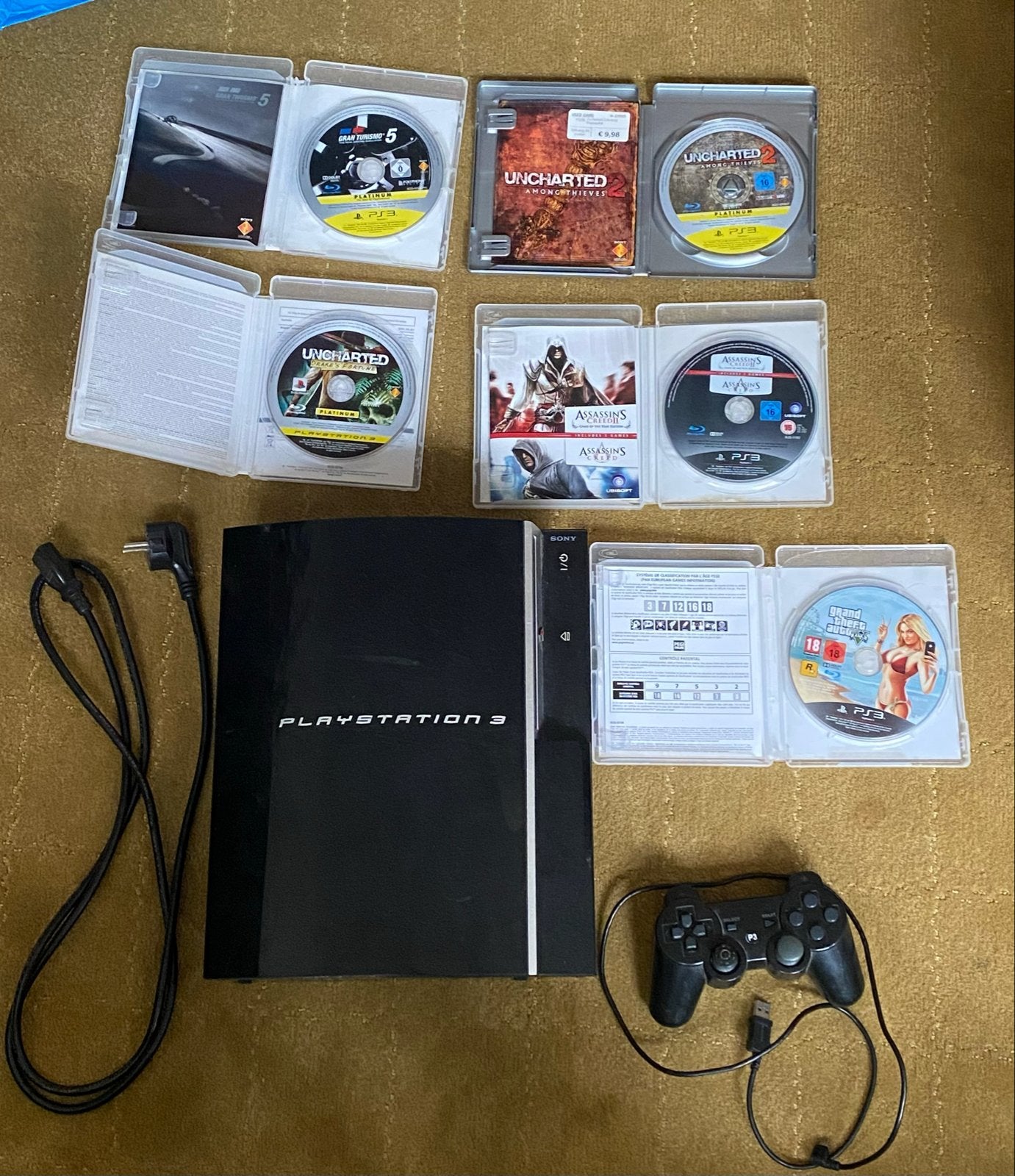PlayStation 3 (PS3) met controller en games, Spelcomputers en Games, Spelcomputers | Sony PlayStation 3, Phat, Ophalen of Verzenden