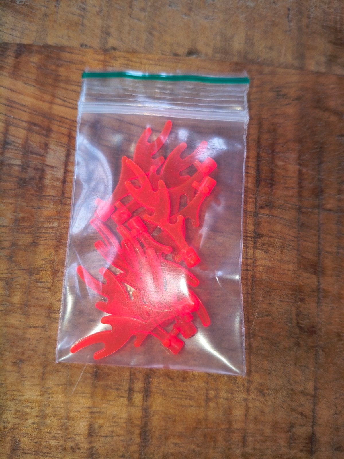 Lego Onderdeel 6126 Vlammen Rood - 10 Stuks Gebundeld, Gebruikt, Inclusief extra onderdelen, Lego, Ophalen of Verzenden
