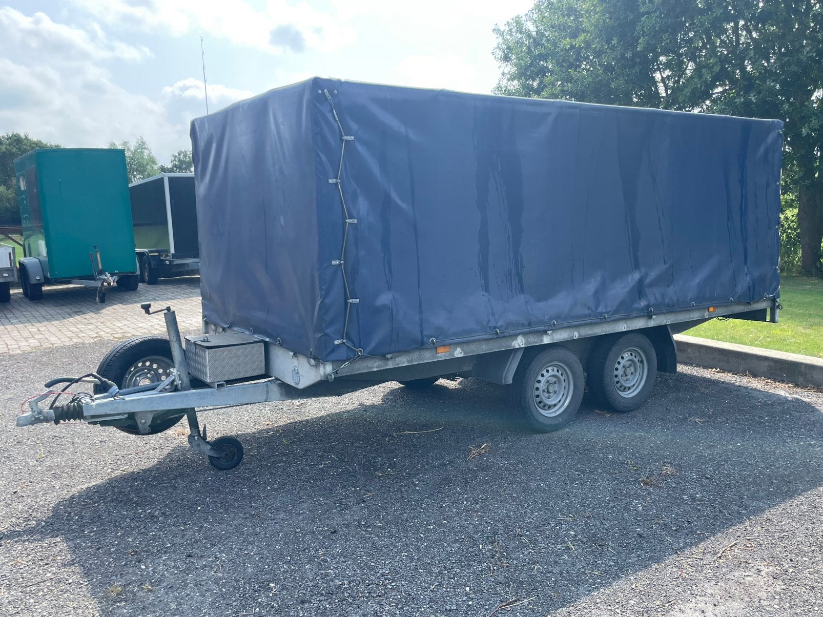 Hapert plateauwagen aanhanger met huif 400x180cm 2000KG, Auto diversen, Aanhangers en Bagagewagens, Ophalen, Zo goed als nieuw