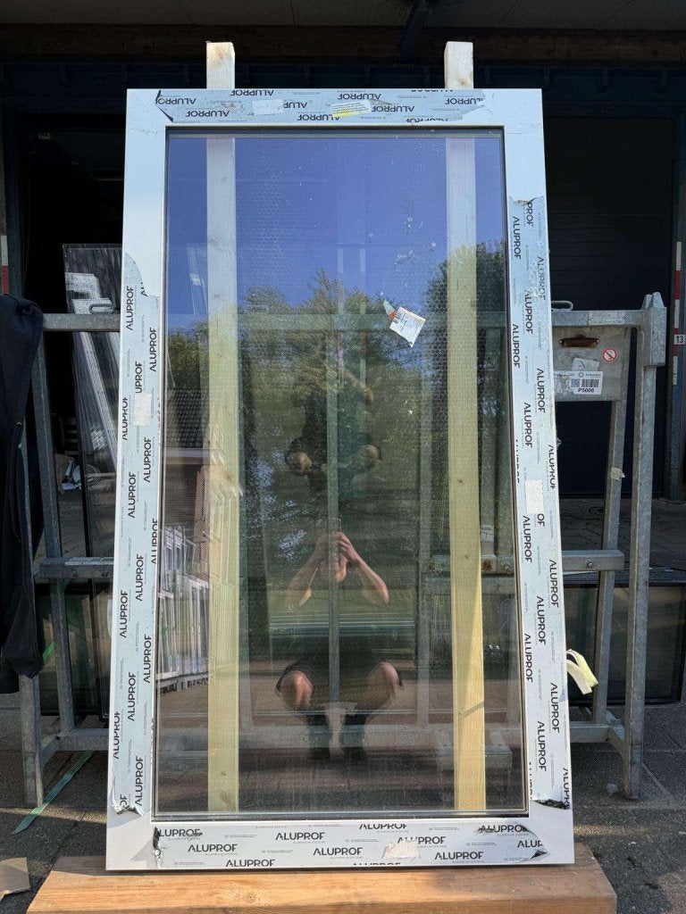 aluminium kozijn wit glad incl glas 1055 x 1865, Raamkozijn, Niet ingevuld, 150 tot 225 cm, Aluprof
