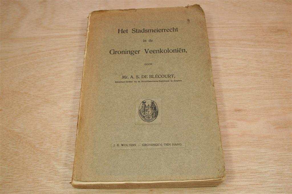 Het Stadsmeierrecht in de Groninger Veenkoloniën [1907], Boeken, Geschiedenis | Stad en Regio, Ophalen of Verzenden, Gelezen