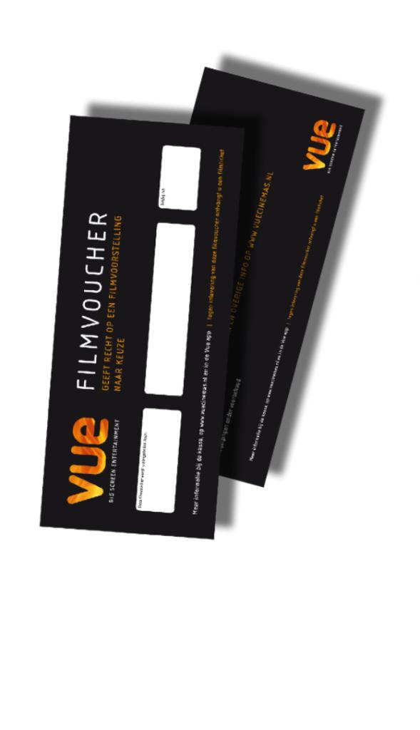 Twee VUE film tickets; geldig tot 31 januari 2028, Twee personen