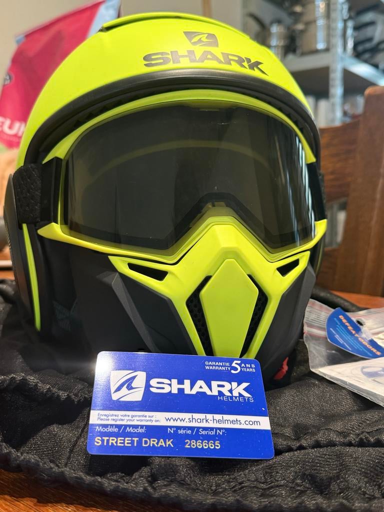 NIEUWE! Shark Street-Drak Neon Motorhelm - Maat S, Ophalen, Nieuw, Small