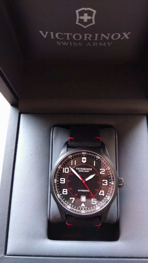 Horloge Victorinox AirBoss Mechanical Black Edition 241720, Overige merken, Gebruikt, Staal, Polshorloge