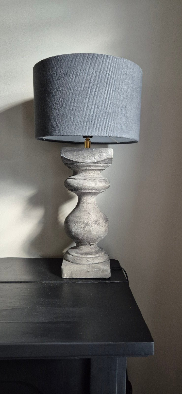 Stoere stenen lamp met kap, Huis en Inrichting, Lampen | Tafellampen, Bureaulamp, Ophalen of Verzenden, Zo goed als nieuw, Met kap