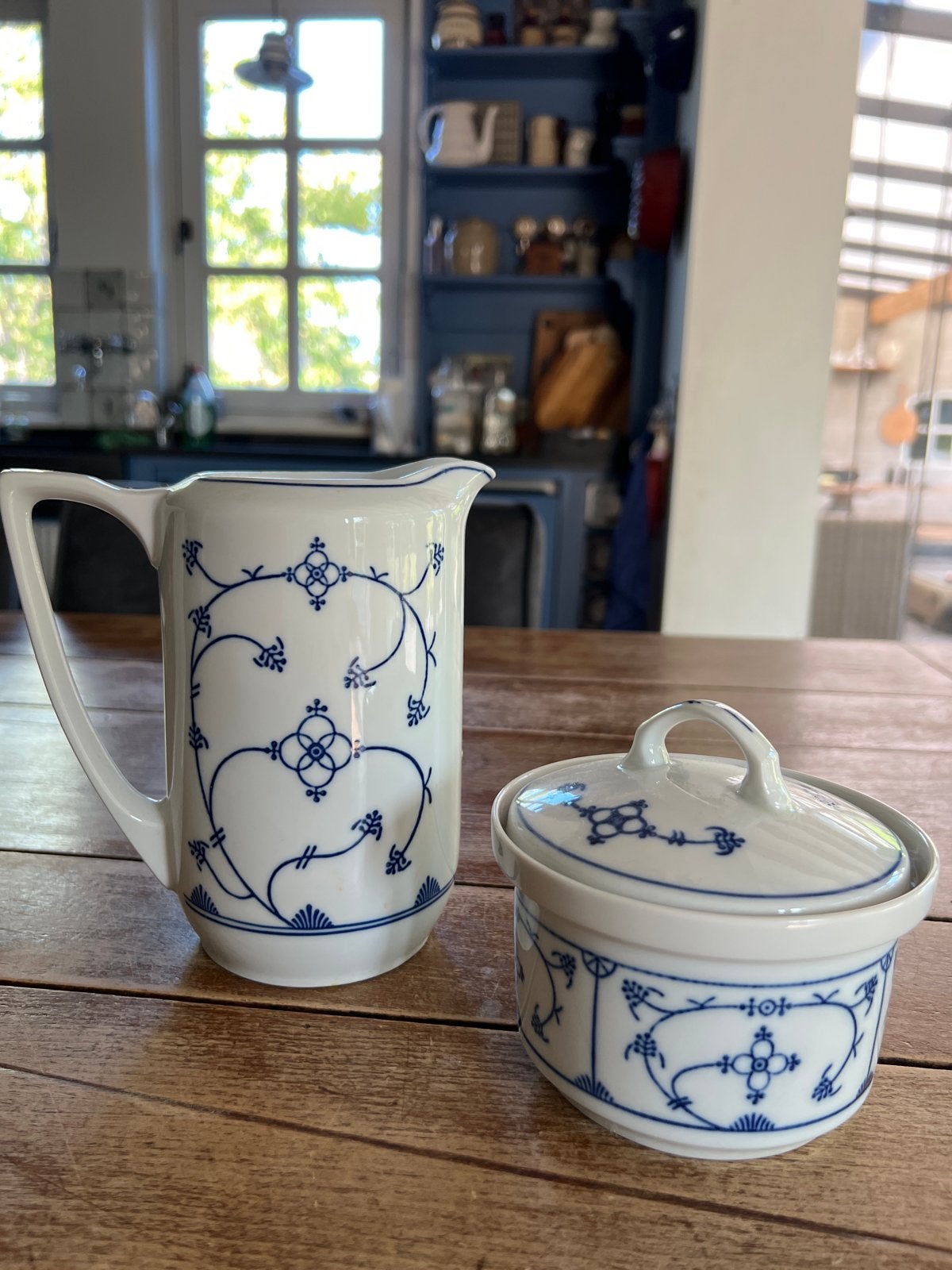 Jäger Eisenberg Original Blau Saks Melkkan en Suikerpot, Ophalen of Verzenden