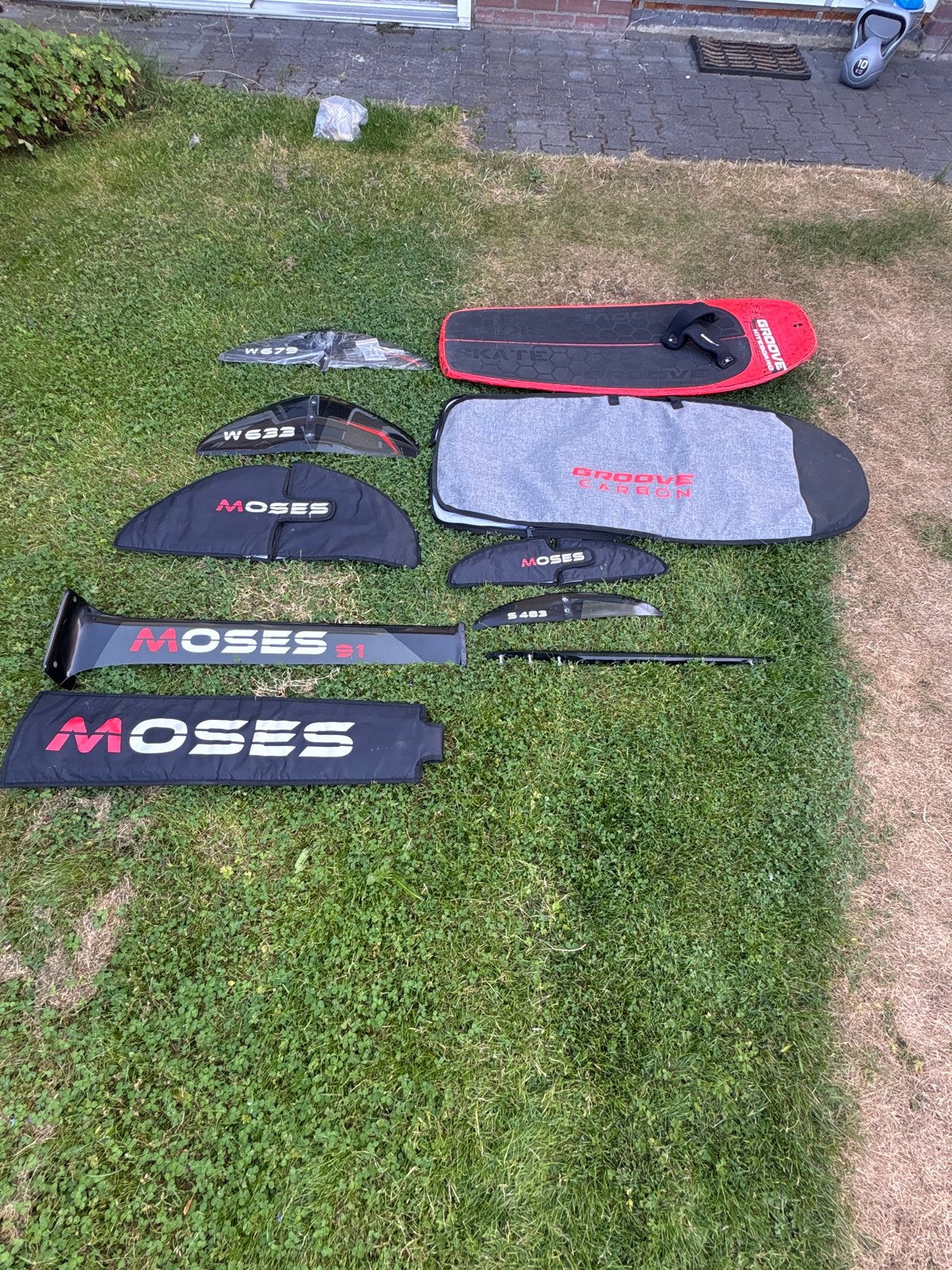 Moses  full Carbon Hydrofoil Set met Groove Kiteboard, Foil, Ophalen, Gebruikt, Kitesurf-set