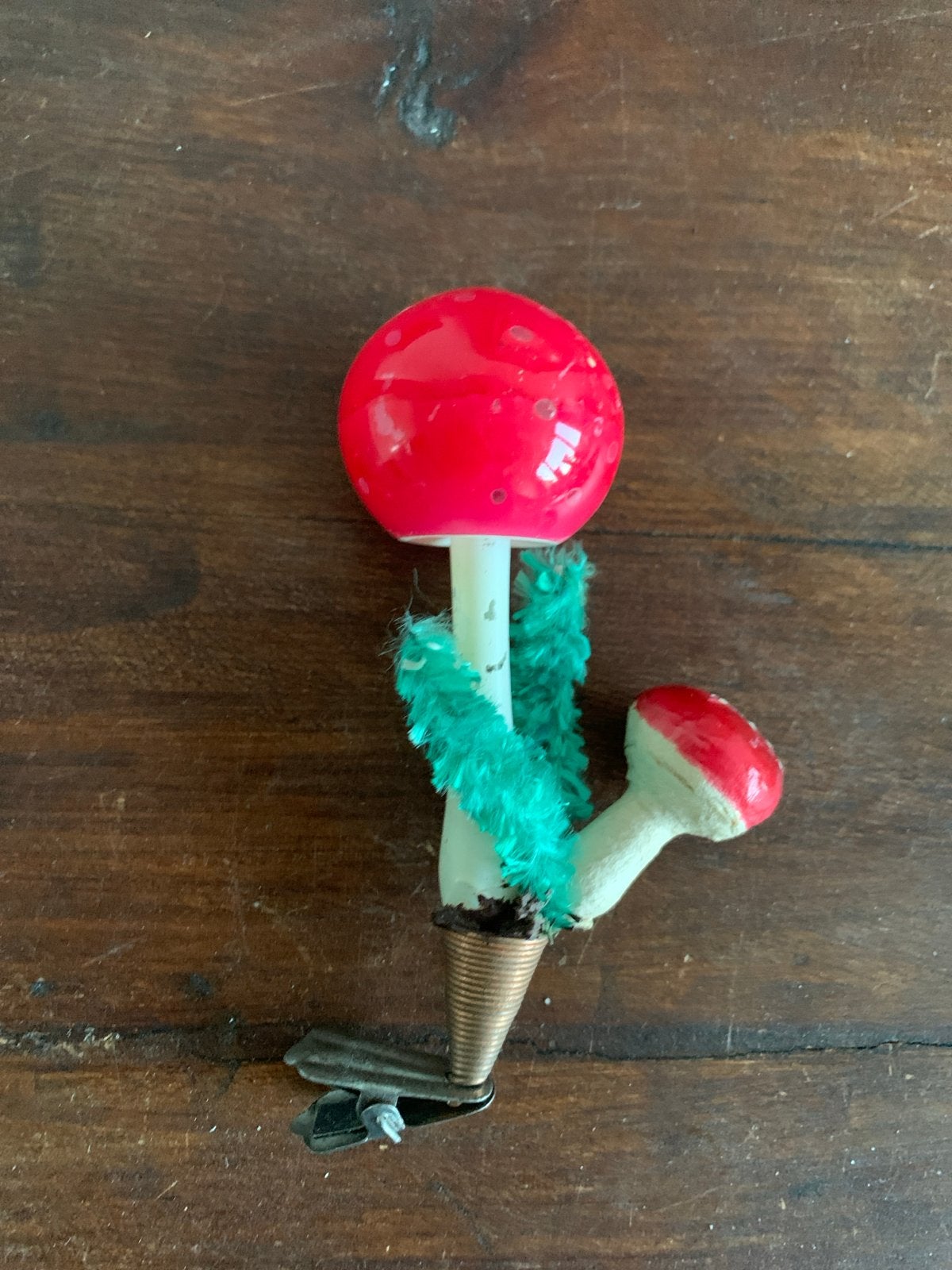 Brocante kerstboomversiering paddestoel, Ophalen of Verzenden